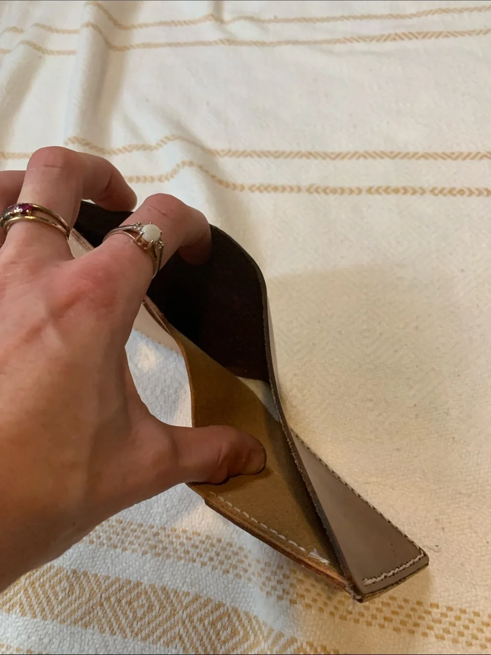 Stitched Leather Bi-fold Wallet